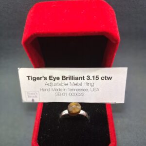 Tiger's Eye Brilliant Adjustable Ring