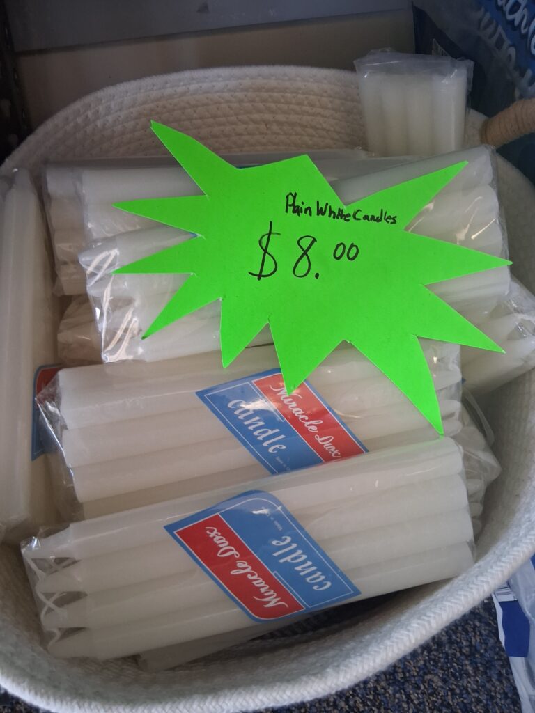 Plain White Candles - 8 pack