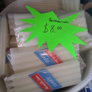 Plain White Candles - 8 pack