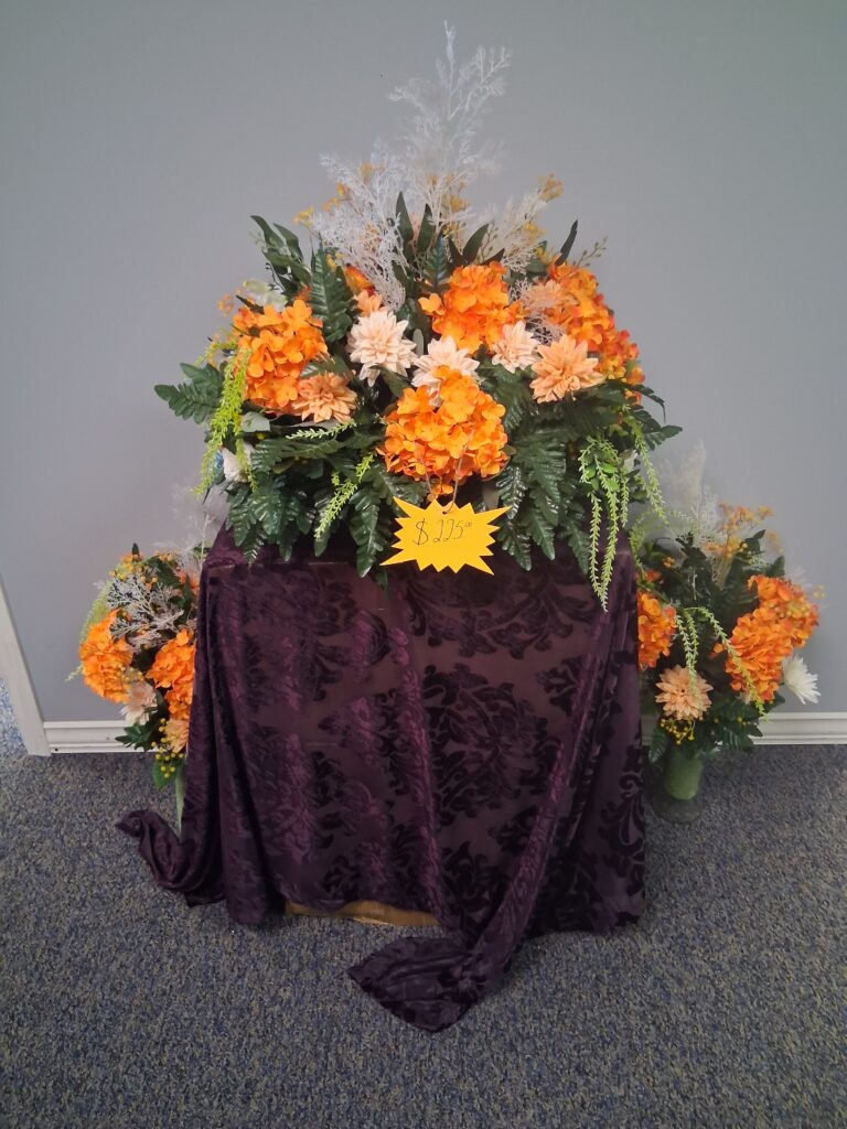 Orange Cemetery Flower Set