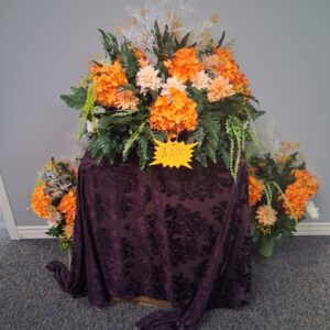 Orange Cemetery Flower Set