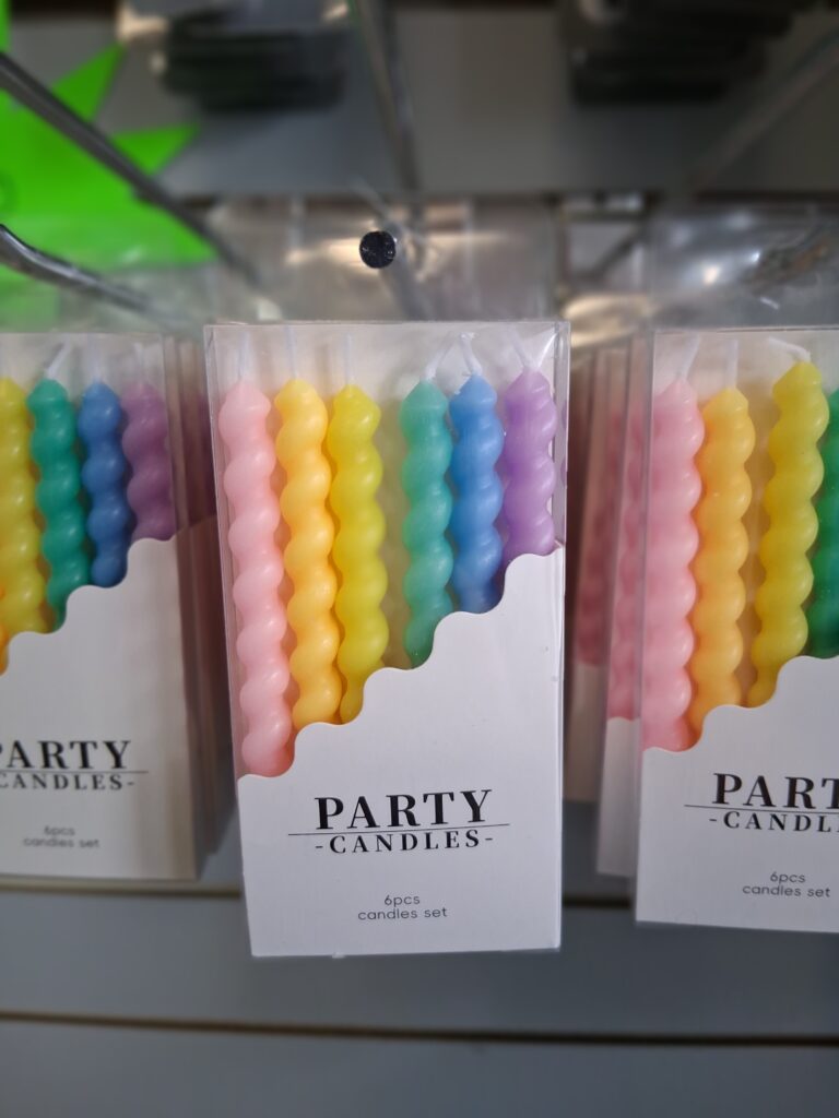 Party Candles — 6-Piece Spiral Pastel Set