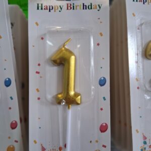Gold Number Birthday Candle — Numbers 0 to 9