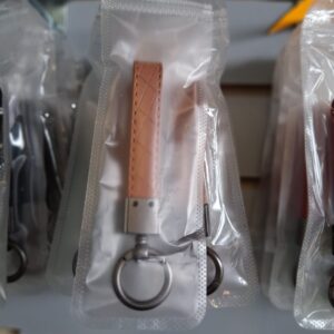 Quilted Leather Strap Keychain