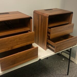 Walnut Nightstand with Built-In Charging Station