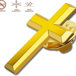 Gold Cross Lapel Pin