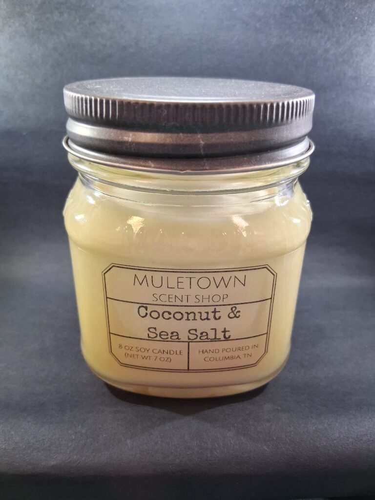 Muletown Scent Shop - Coconut and Sea Salt - 8 Oz Candle