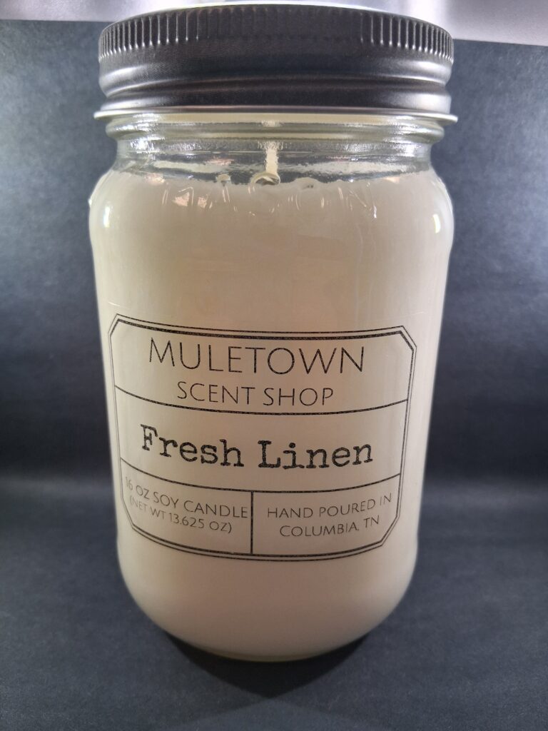 Muletown Scent Shop - Fresh Linen - 16 oz Candle