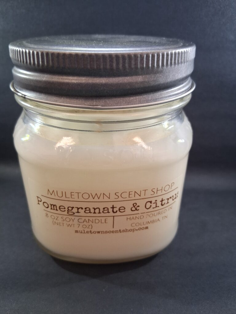 Muletown Scent Shop - Pomegranate and Citrus - 8 oz Candle